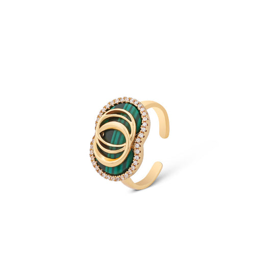 Ladies Ring Amore collection Malachite Color OSJ69